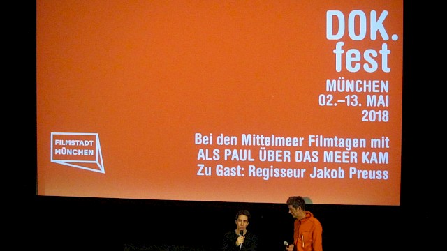 Mittelmeer-Filmtage 2018 - das DOK.fest stellt ALS PAUL ÜBER DAS MEER KAM vor (DOK.festFestivalleiter Daniel Sponsel und Regisseur Jakob Preuss)