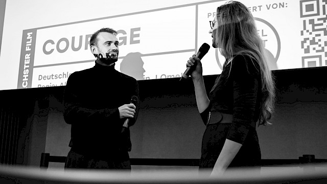 Jubiläum 40 Jahre Filmstadt München im Neuen Maxim | Aliaksei Paluyan (Regisseur COURAGE), lna Valitskaya (Mittel Punkt Europa Filmfest) ©Ronny Heine