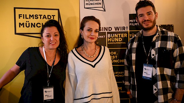 Jubiläum 40 Jahre Filmstadt München im Neuen Maxim | Esra Şahin (Türkische Filmtage München), Eylem Kaftan (Regisseurin BIR GÜN, 365 SAAT / A Day, 365 Hours), İnanç Kaytanlı (Türkische Filmtage München) ©Ronny Heine